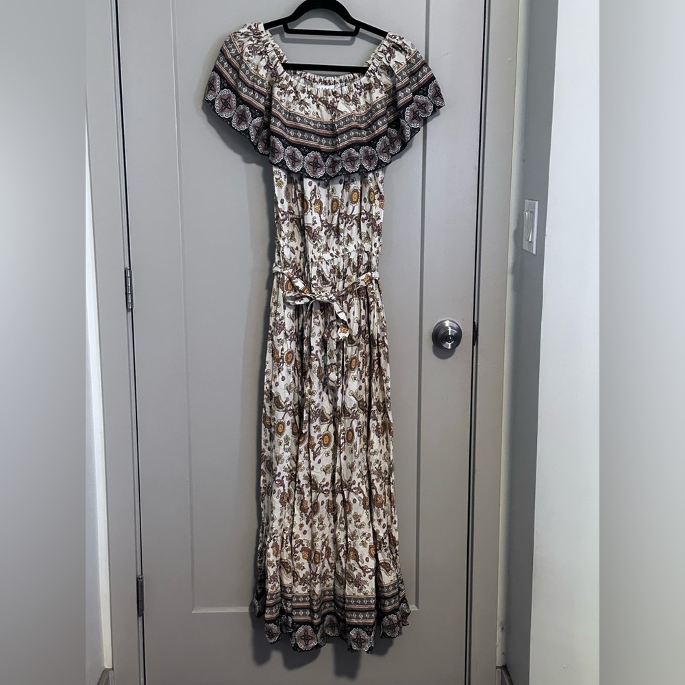 *Riviera Floral Ruffle Maxi Dress